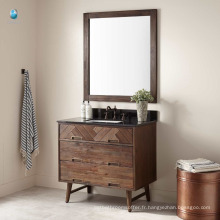 Chine meuble imperméable en bois de plancher de salle de bains avec évier rectangulaire